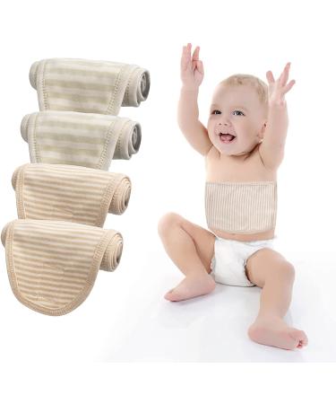 Baby Umbilical Cord Belt  Infant Belly Binder Hernia Care Navel Truss Support Newborn Warm Essential with Breathable Organic Cotton 2brown&2green - Buy Online on SooperMarket.com