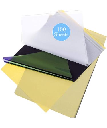 UPTATSUPPLY Tattoo Transfer Paper - 100 PCS Tattoo Stencil Paper  4 Layers 8.5 x 11 A4 Size Tattoo Thermal Stencil Paper for Tattoo Transfer Kit Tattoo Supplies 100PCS
