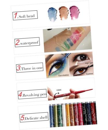 Beavorty 12 pcs colored eyeliners eye liner liquid liner women cosmetic pen set lipstick pen - Buy Online on SooperMarket.com