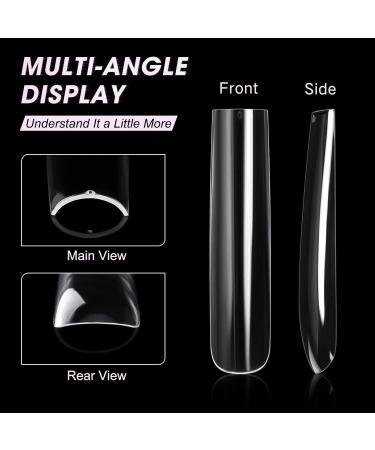AORAEM Extra Long Square Nail Tips - 240PCS XXXL Clear Full Cover Fake Nails for Acrylic Nails | 12 Sizes Tapered Square Press-On Nails with Box - Perfect for Salons & DIY Home Use - Buy Online on SooperMarket.com