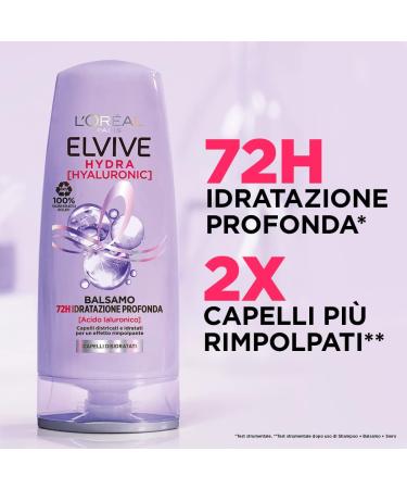 L'Or al Paris Elvive Balsamo Hydra Hyaluronic 72H Deep Hydration with Hyaluronic Acid 250ml Hydra Hyaluronic Balm - Buy Online on SooperMarket.com