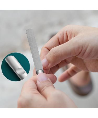 RTRTGS Set of 2 Nail File Set Stainless Steel Professional Nail Files Metal Double-Sided with Non-Slip Handle Leather Bag Fine / Coarse Nail File for Manicure - Buy Online on SooperMarket.com