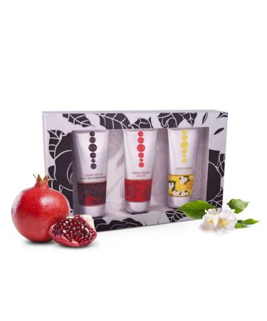 Hand Cream Set of 3x 30 ml - Mini Hand Creams Daily Moisturising Hand Creams Hydrating & Nourishing - Scents Honey & Jasmine Black Tea & Pomegranate Rose Oud - by Essens