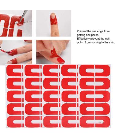 50PCS Disposable Nail Polish Protector Peel Off Stickers - U-Shape Tape for Nail Art, Skin Barrier & Spill Proof Cover - Buy Online on SooperMarket.com