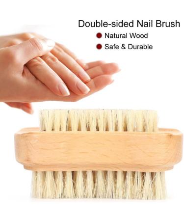 Demeras Wooden Foot 9x5x5 natura Beech Double Sided Nail Brush Remove Dead Skin Cutin Nail Brush Manicure Tool - Buy Online on SooperMarket.com