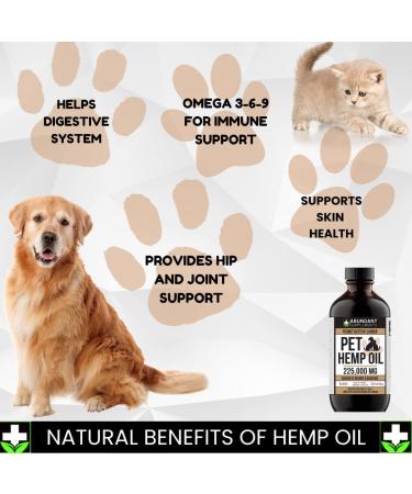 Pet Hemp Oil 225 000 Mg (8 oz) Extra Strength Formula - Peanut Butter Flavoured - Derived Hemp Seed Oil - Hip Joint Support and Skin Coat Health Non-GMO Omega 3 6 9 Balance Oil Made in Canada - Buy Online on SooperMarket.com