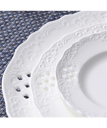Dinnerware Dishes Plates Hollow Out Dessert Plate White Disc Home Kitchen Restaurant Coffee Shop Flat Plate Ceramic Fruit Plate Round Dinner Plate Dinner Restaurant Family Party Plates (Size : L) Large - Buy Online on SooperMarket.com