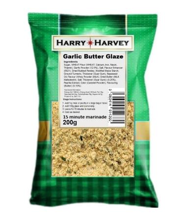 200g Harry Harvey Garlic Butter Glaze Marinade Rub for Chicken & Fish Ideal for BBQ Oven and Grill Restaurant & Takeaway Style