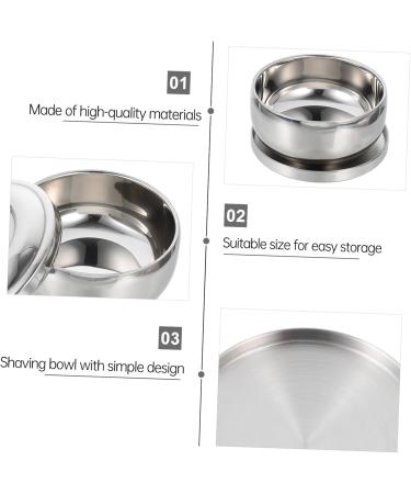 Beavorty 2-Pack Razor Cup Bowl - Men's Shaving Foam Container with Steel Lid | Durable Hairdresser Accessories | 11x5.5cm | Silver - Buy Online on SooperMarket.com