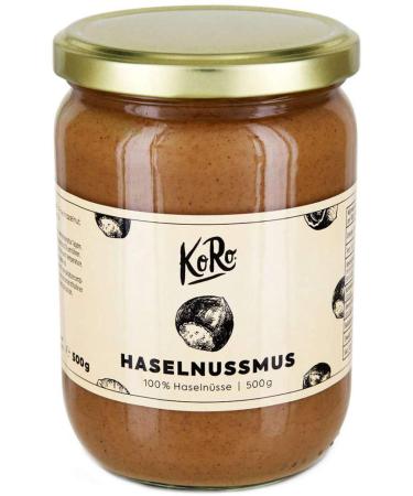 Koro - Haselnutmus 500 G - without additives or preservatives - made of 100% hazelnuts - perfect for smoothies bowls salad dressings and bread spreads - large glass at the advantage 500 g (1 Pack)