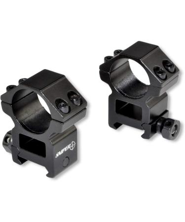 Sniper PT-25H4 1 High Profile Scope Rings with 4 Fasten Screws - Picatinny/Weaver Rail Security - Buy Online on SooperMarket.com