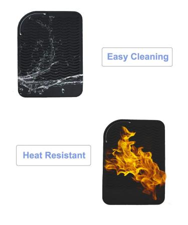 Heat Resistant Silicone Mat for Curling Irons & Flat Irons - 9x6.5 - Black - Buy Online on SooperMarket.com