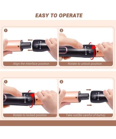 5 in 1 Hair Curling Iron Set - Interchangeable Wands Fast Heat Up Adjustable Temp Includes Gloves & Clips - Perfect Curly Hairstyle - Buy Online on SooperMarket.com