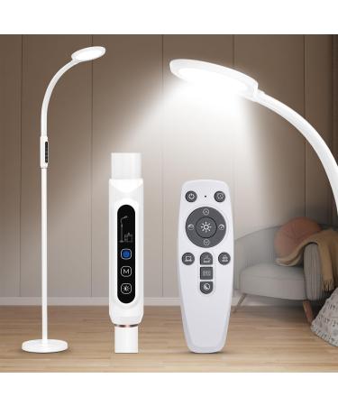 Happy Light Therapy lamp 11000 Lux LED UV-Free Sunlight lamp Full Spectrum Happy Therapy lamp with 10 Adjustable Brightness Levels 2 in 1 Retractable Floor Sad Lamp (White) White-1