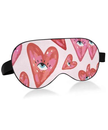 Haskirky Light Blocking Eye Mask Breathable and Adjustable Adult Men and Women Travel on Business Trips Yoga Meditation Light Smooth Comfortable Eye Mask Office Deep Sleep Goodies Heart and Eye
