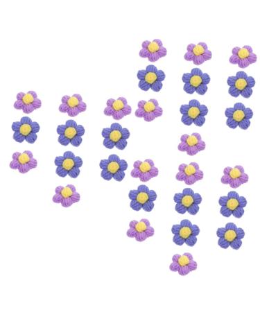 STOBOK 30 Pcs Hairpin Accessories Girls Clothes Crocheted Flowers Diy Headdress Self Made Phone Case Child