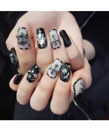 Chrome Hearts Cross Nail Charm Metal Punk Rivet Nail Art Decoration (2 Pack) - Buy Online on SooperMarket.com
