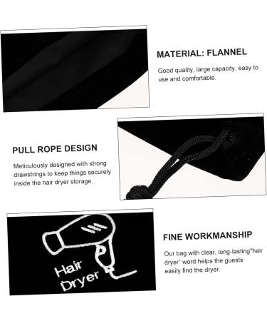 Baluue 1pc Hair Dryer Storage Bag Black Jewelry Hair Dryer Travel Bag Hairdryer Bag for Travel Sack Flannel - Buy Online on SooperMarket.com