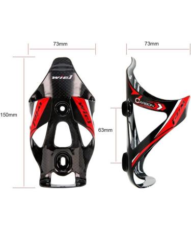 Wiel Full Carbon Fiber Bike Water Bottle Cage Holder 2Pcs - Black Red 3K Glossy - Buy Online on SooperMarket.com