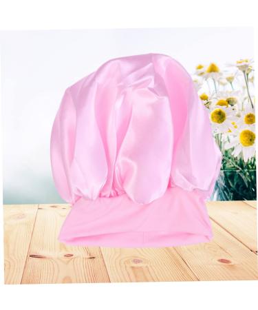 Silky Satin Sleep Cap for Curly Hair | Wide Side Bonnet Shower Cap | Pink | 1pc - Buy Online on SooperMarket.com