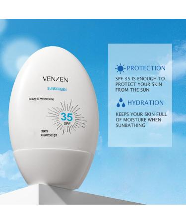 VENZEN 2Pcs Clear Tender Skin Sunscreen Set SPF35 - Aloe Vera Anti-Freckle UV Protection for Face & Body - Summer Skin Care - Buy Online on SooperMarket.com