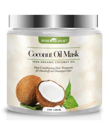 Alayna Pure Original Organic Coconut Oil Hair Mask  Natural Hair Care Treatment - Hydrating & Restorative Mask - Promotes Healing and Natural Hair Growth  Repairs Dry and Damaged Hair  8 oz.