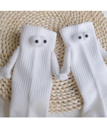Novelty Magnetic Suction 3D Couple Socks | Funny Holding Hands Design | Unisex | 2 pairs Black + White - Buy Online on SooperMarket.com
