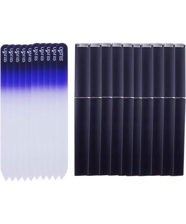 Professional Czech Crystal Shine Glass Nail Files Buffer Manicure Tools Kit Set for Nail Polishing - The Best Emery Boards for Fingernail & Toenail Care (10PK)