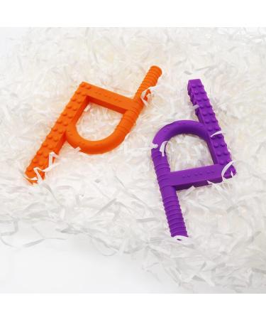 Tuxepoc Sensory Chew Toys for Autistic Children - Silicone Chewy Tool for Teething ADHD Autism - Orange Purple Chewelry for Boys & Girls - Buy Online on SooperMarket.com