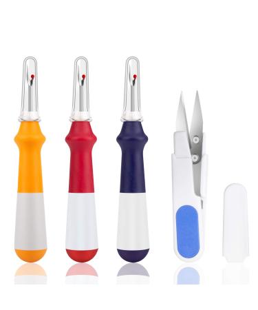 JIANYI Seam Ripper  Handy Grip Stitch Rippers Thread Remover Tool with One Trimming Scissor for Sewing Crafting Removing Hems and Seams - Set of 4 Big