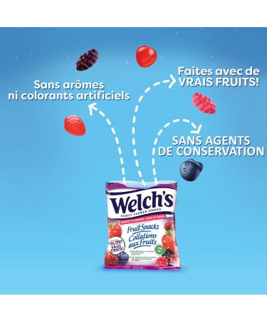 Welch's Fruit Snacks Mixed Fruit & Berries 'N Cherries Bulk Pack Gluten Free Individual Single Serve Bags 22g (Pack of 72) - Buy Online on SooperMarket.com