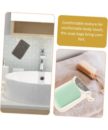 Baluue 4pcs Black Linen Soap Bag Bar Soap Bag Shower Foaming Bag Portable Soap Pouch Bar Soap Pouch Flax - Buy Online on SooperMarket.com