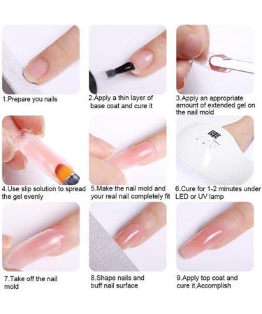 Gel Nail Kit 15ml 7 Colors Gel Extension Nail Kit with UV Lamp Nail File Clip Builder Gel Nail Kit Long-Lasting Gel Polish Starter Kit Acrylic Nail Kit - Buy Online on SooperMarket.com