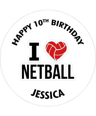 Netball Edible Icing Cake Topper 7.5" Round