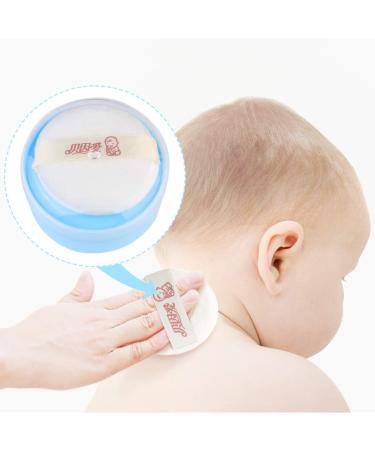 OSALADI Blue Baby Powder Container with Puff - Travel Size Talcum Storage Box for Face & Body - Hand Holder Included - 1 Pack - Buy Online on SooperMarket.com