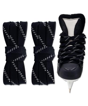 Tsuwno waxed ice hockey laces-anti-freezing & anti-breaks-professional laces for sports skiing & hockey-black 96 inches