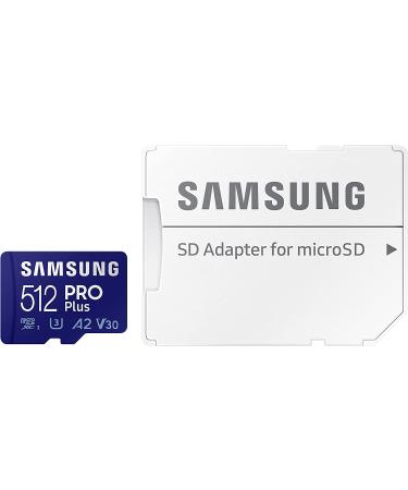Samsung PRO Plus 512GB microSDXC Card with Adapter | Up to 160MB/s | UHS-I U3 A2 V30 | Full HD & 4K UHD Memory Card for Android, GoPro, DJI Drone - Buy Online on SooperMarket.com