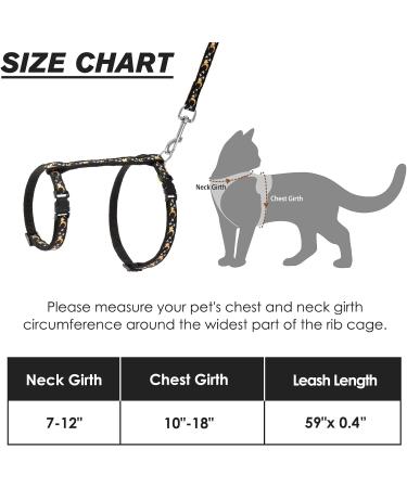 SCIROKKO Escape Proof Cat Harness and Lead Set - Luminous Moon and Star Design, Adjustable for Outdoor Walking - Safety Buckle, Black - Buy Online on SooperMarket.com