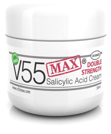 V55 MAX Double Strength Salicylic Acid Skin Cleansing Cream with Tea Tree Oil and Sulphur - Paraben and Cruelty Free - 50ML