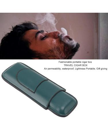 2 Finger Cigar Travel Case Handmade 2 Finger Cigar Holder Durable Portable Waterproof for Business for Party (Green) Green yellow - Buy Online on SooperMarket.com