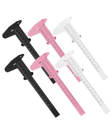 PLAFOPE 6pcs Locating Rule T Ruler Eyebrow Double Scale Ruler Mini Pocket Calipers Make up