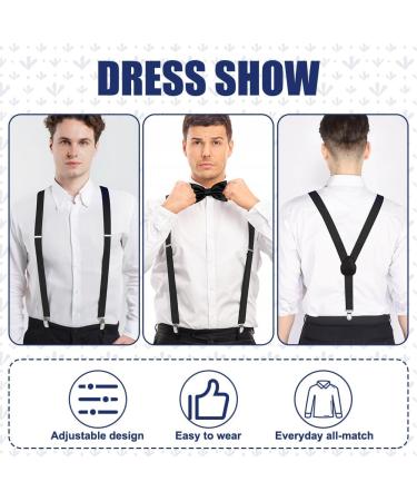 Aoowu Adjustable 2.5 cm Braces with Fly for Men & Women - Durable Black with 3 Metal Clips | Stylish & Functional - Buy Online on SooperMarket.com