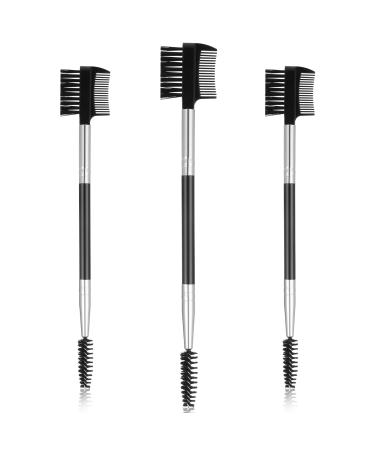 WLLHYF 3PCS Eyebrow Brush Eyelash Comb Portable Eyelash Separator Eyebrow Brush Dual Comb Double Head Professional Eye Makeup Tools for Women Girls