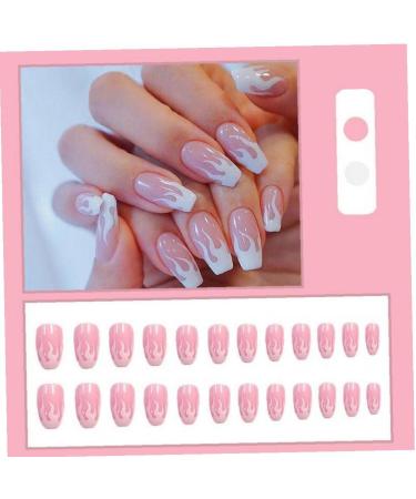 2set Detachable Long Coffin False Nails with Designs Press on Nails Wearable Fake Nail Decor Full Cover Art Tips - Buy Online on SooperMarket.com