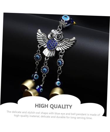 OSALADI Turkish Eye Wall Hanging 3 pcs Delicate Owl Bell Pendant Creative Wall Ornament Unique Home Pendant Bluex3pcs 25x6.8cmx3pcs - Buy Online on SooperMarket.com