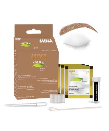 Mina Ibrow Hair Color Blonde | Natural Spot Coloring Hair Tinting Powder Water and Smudge Proof |No Ammonia No Lead with 100% Gray Converge | Vegan and Cruethy Free