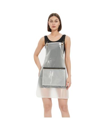 MIKI WELL Hair Stylist Apron - Adjustable Apron with Pockets Milky White