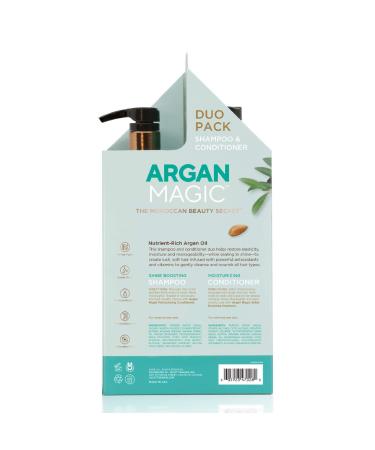 Argan Magic Shine Boosting Shampoo & Conditioner Duo - 32 oz, Made in USA, Paraben & Cruelty Free - Buy Online on SooperMarket.com