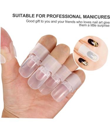 FRCOLOR 60 Pcs Nail Case Nail Soak off Caps Manicure Art Varnish Protector Nail Polish Varnish Protector Reusable Gelt Nail Gel Polish Nail Polish Protector Plastic Removal Tool Milk 4x2cmx3pcs As Shownx3pcs - Buy Online on SooperMarket.com