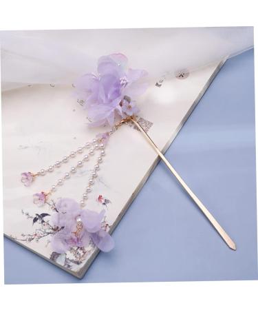 minkissy Hairpin Hair Wooden Stick Decorative Hair Pins Chinese Hair Barrettes Sandalwood Hair Stick Hair Clips for Women Japanese Hair Purple Steamed Stuffed Bun Vintage Miss Fabric - Buy Online on SooperMarket.com